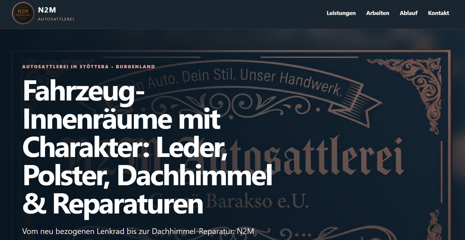 N2M Autosattlerei weboldal képernyőkép